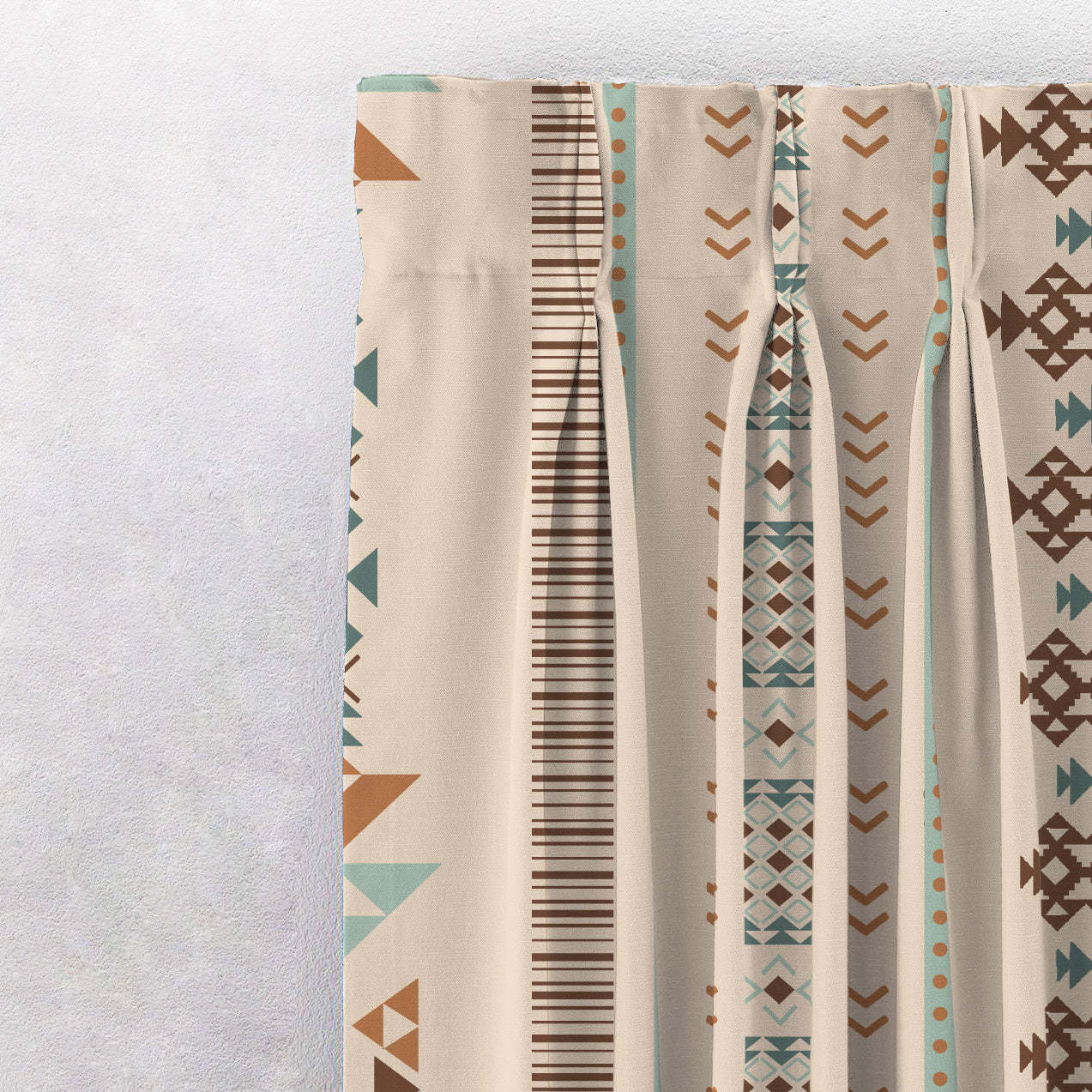 Digital Boho Printed Twill Textured Room Darkening Curtains Set Of 2 - DS529B