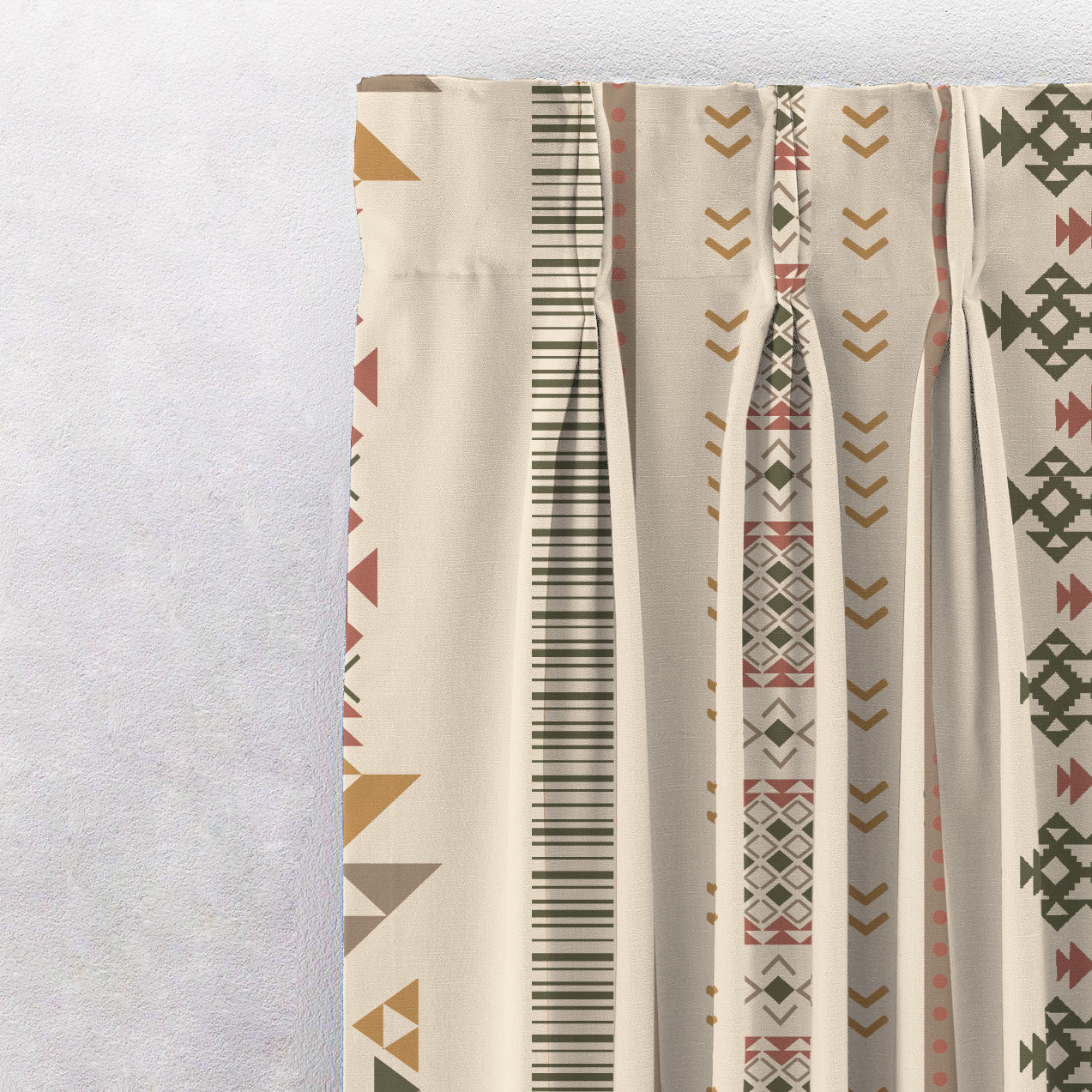 Digital Boho Printed Twill Textured Room Darkening Curtains Set Of 2 - DS529D