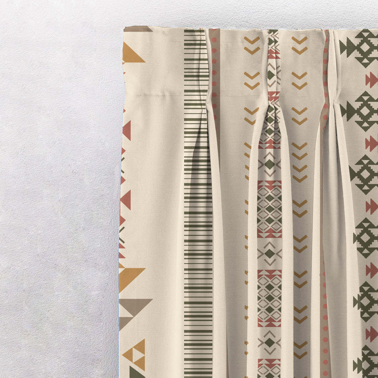 Digital Boho Printed Twill Textured Room Darkening Curtains Set Of 2 - DS529D