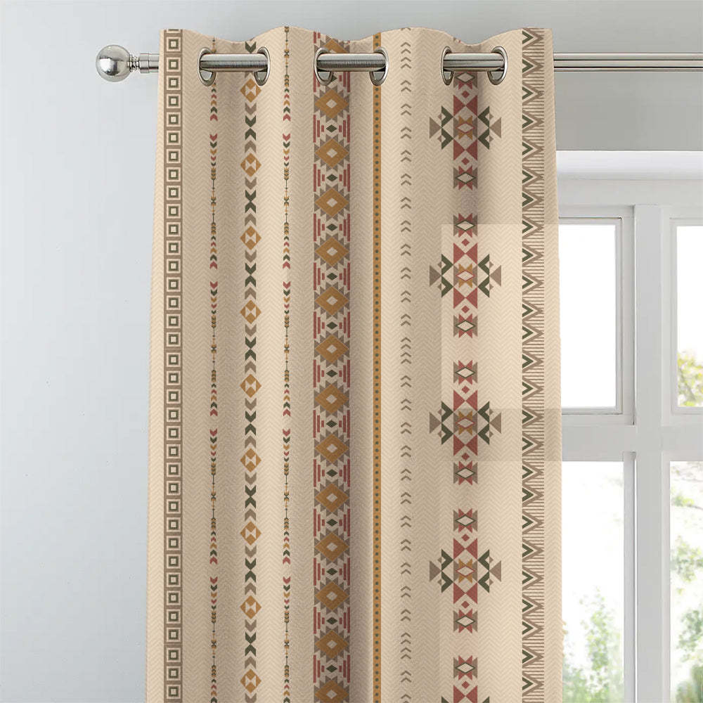 Digital Boho Printed Twill Textured Room Darkening Curtains Set Of 2 - DS529D