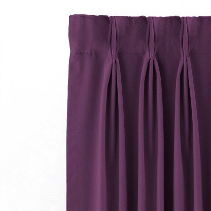 Jacquard Room Darkening Curtains in Plum Purple Set Of 2 - (P53)