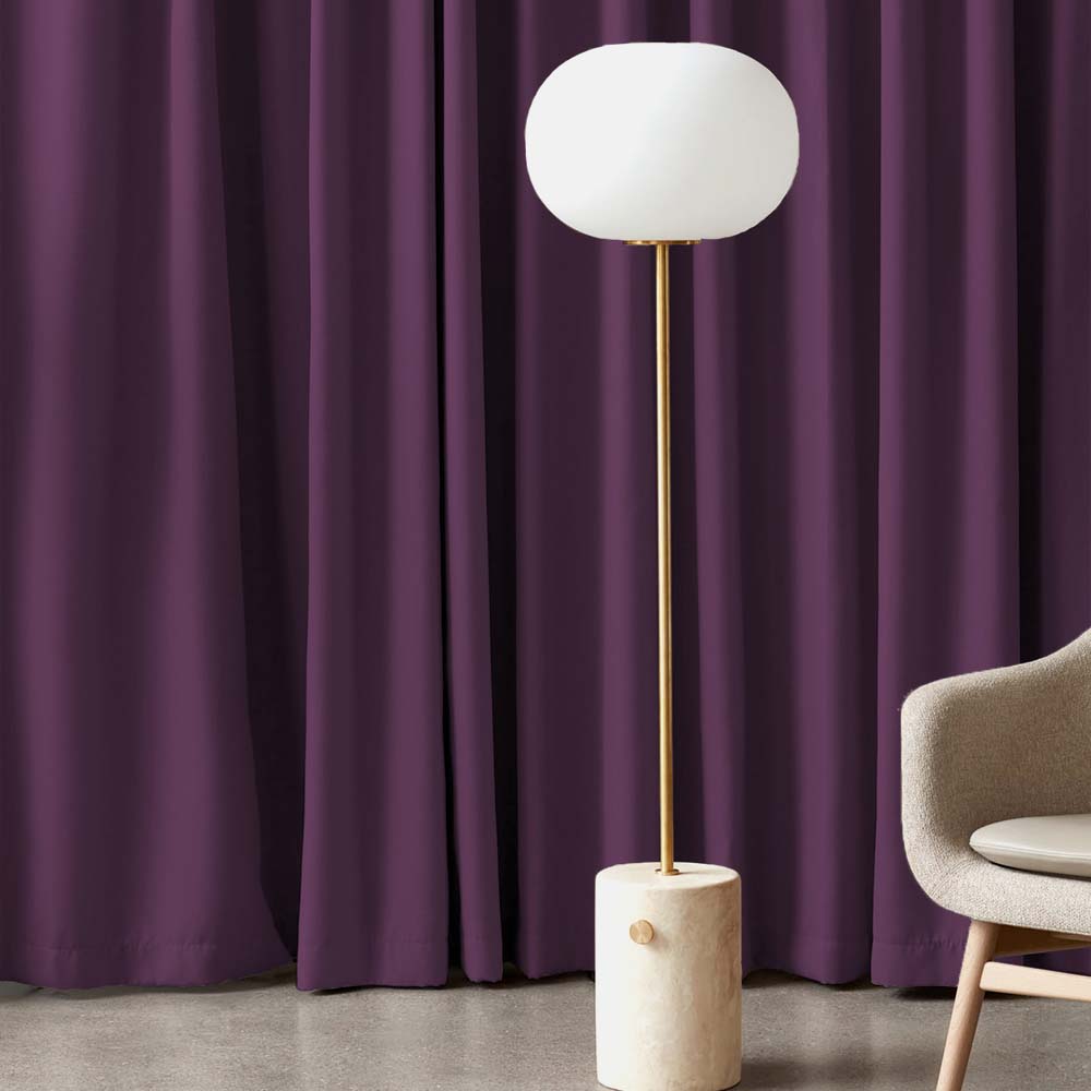 Jacquard Room Darkening Curtains in Plum Purple Set Of 2 - (P53)