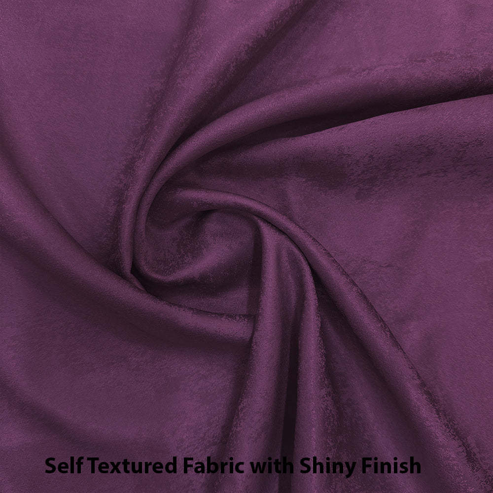 Jacquard Room Darkening Curtains in Plum Purple Set Of 2 - (P53)