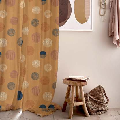 Digital Boho Printed Twill Textured Room Darkening Curtains Set Of 2 - DS530A