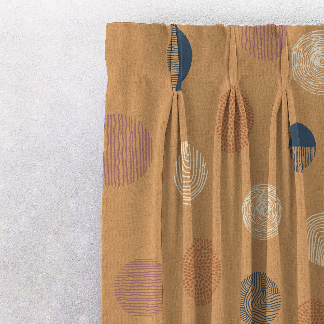 Digital Boho Printed Twill Textured Room Darkening Curtains Set Of 2 - DS530A
