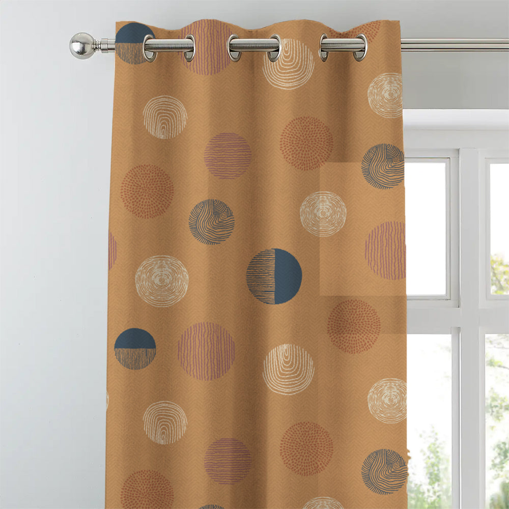 Digital Boho Printed Twill Textured Room Darkening Curtains Set Of 2 - DS530A