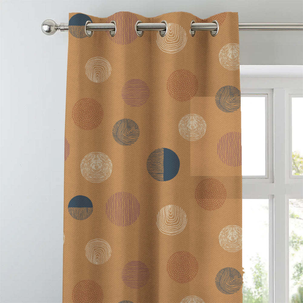 Digital Boho Printed Twill Textured Room Darkening Curtains Set Of 2 - DS530A