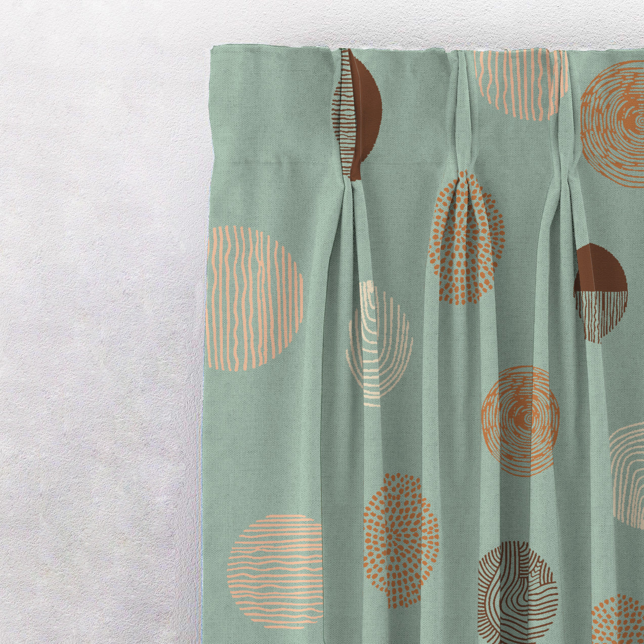 Digital Boho Printed Twill Textured Room Darkening Curtains Set Of 2 - DS530B