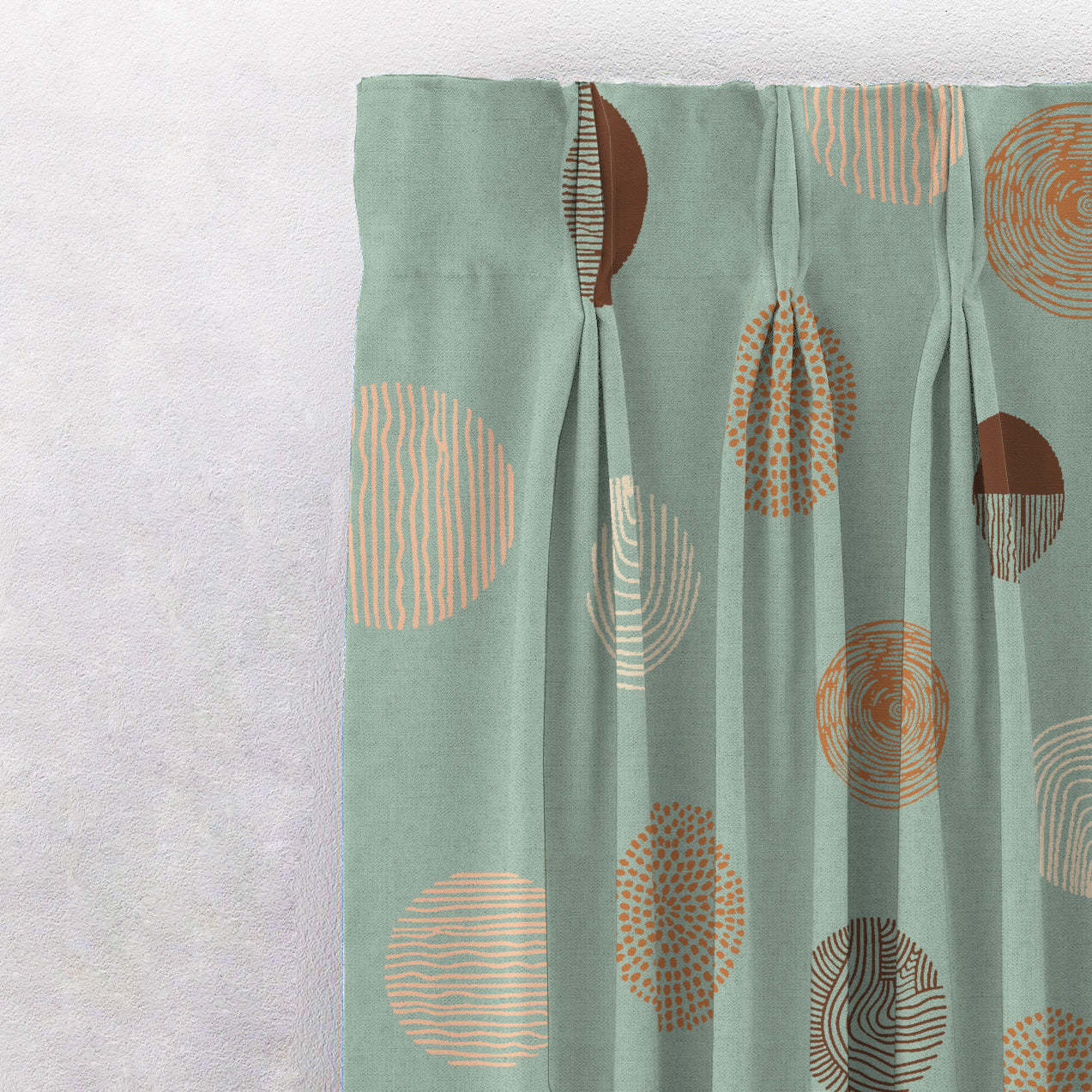 Digital Boho Printed Twill Textured Room Darkening Curtains Set Of 2 - DS530B