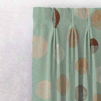Digital Boho Printed Twill Textured Room Darkening Curtains Set Of 2 - DS530B