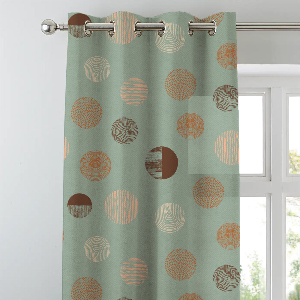 Digital Boho Printed Twill Textured Room Darkening Curtains Set Of 2 - DS530B