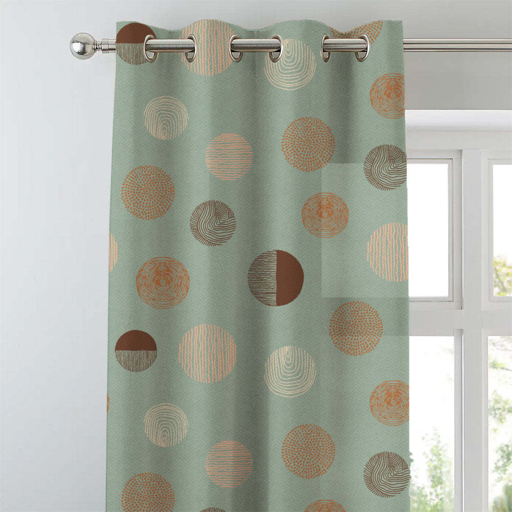 Digital Boho Printed Twill Textured Room Darkening Curtains Set Of 2 - DS530B