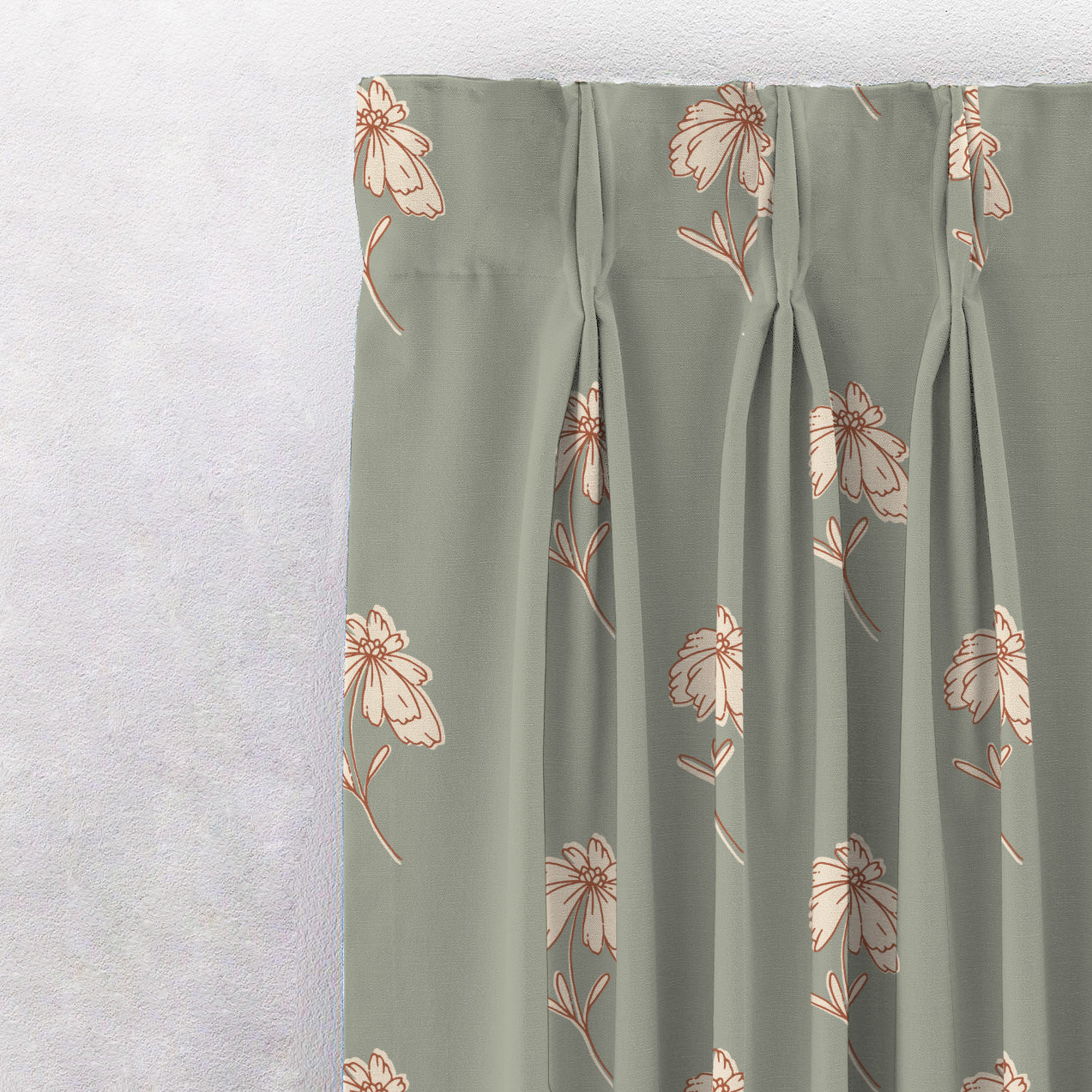 Digital Boho Printed Twill Textured Room Darkening Curtains Set Of 2 - DS534B