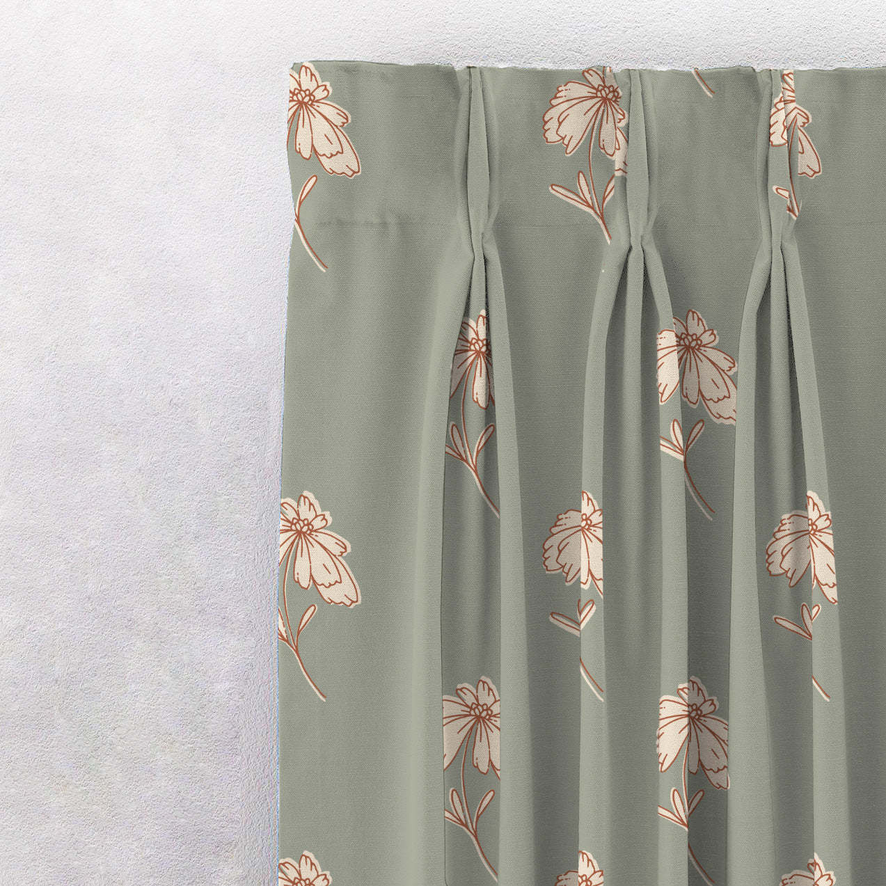 Digital Boho Printed Twill Textured Room Darkening Curtains Set Of 2 - DS534B