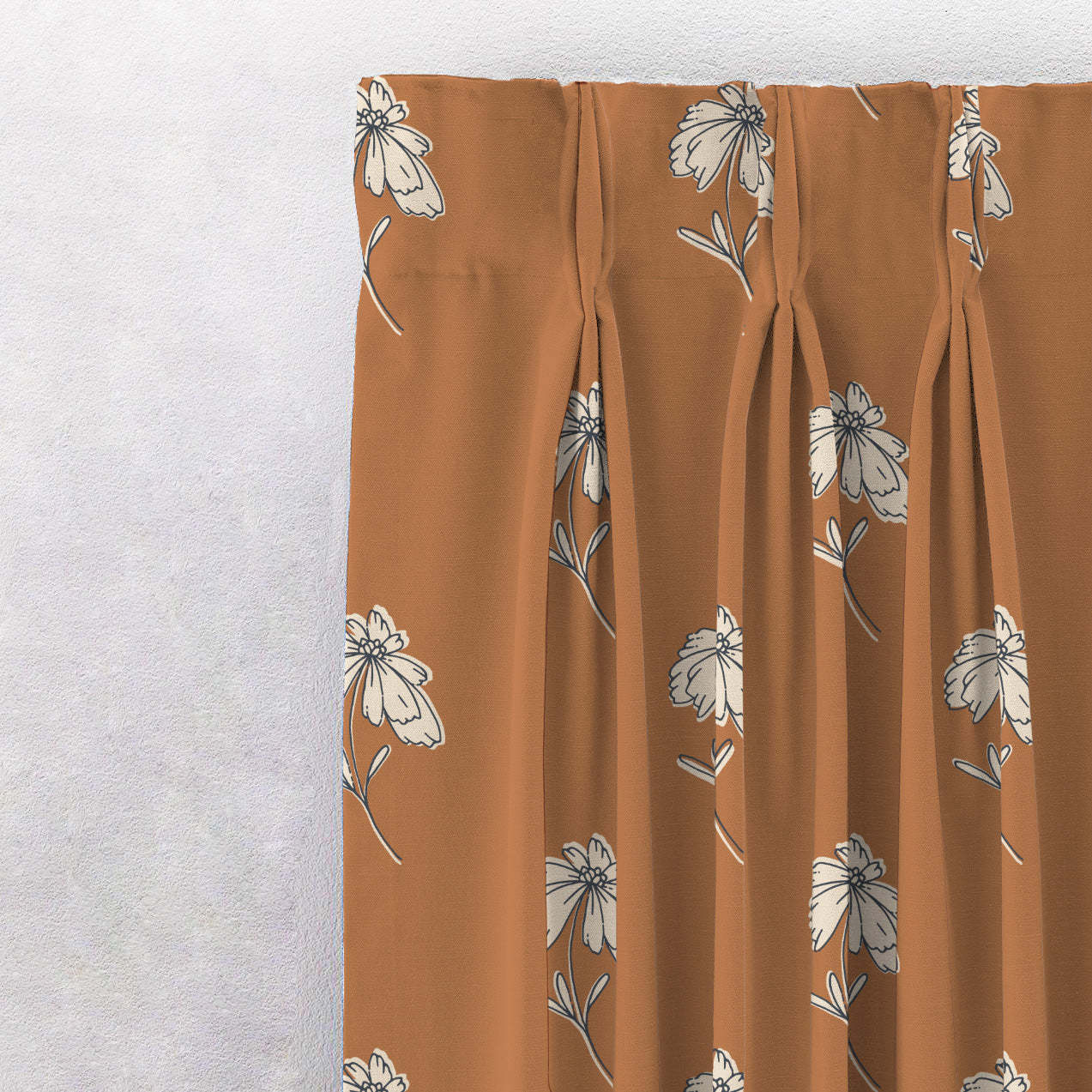 Digital Boho Printed Twill Textured Room Darkening Curtains Set Of 2 - DS534E