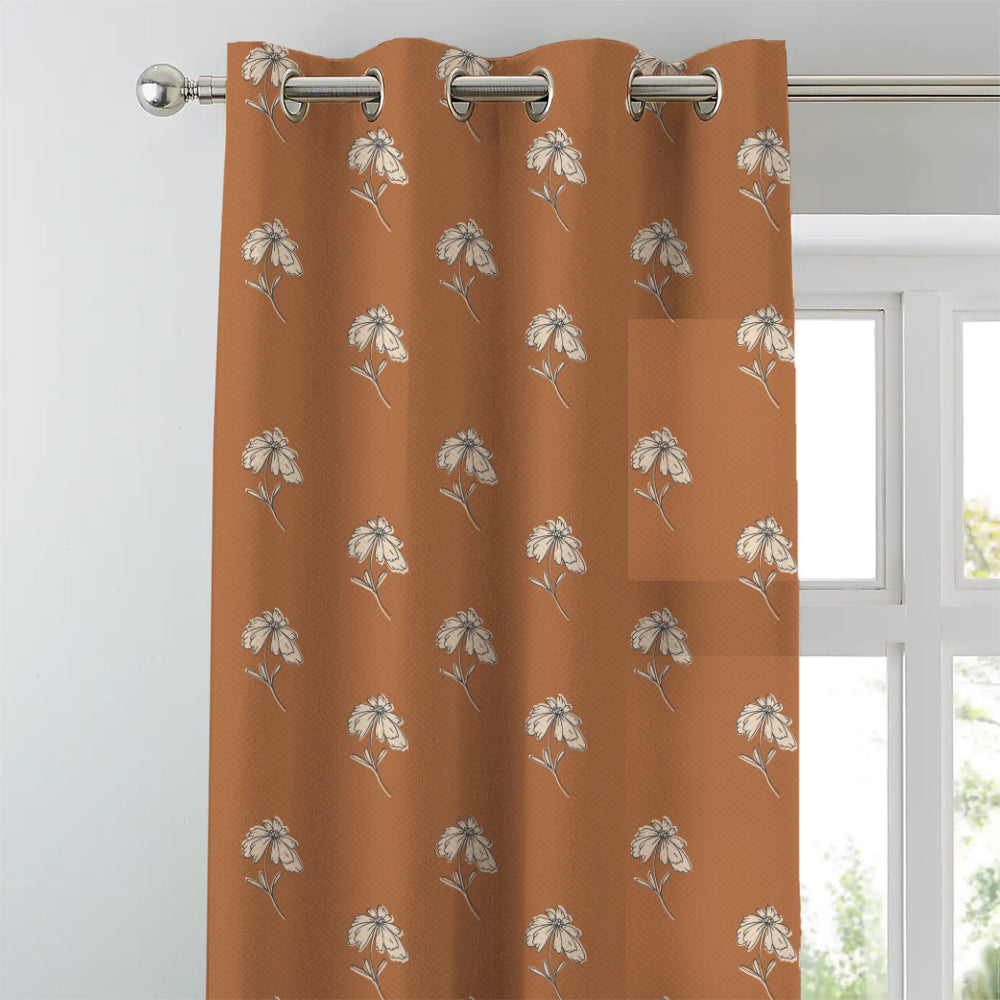 Digital Boho Printed Twill Textured Room Darkening Curtains Set Of 2 - DS534E