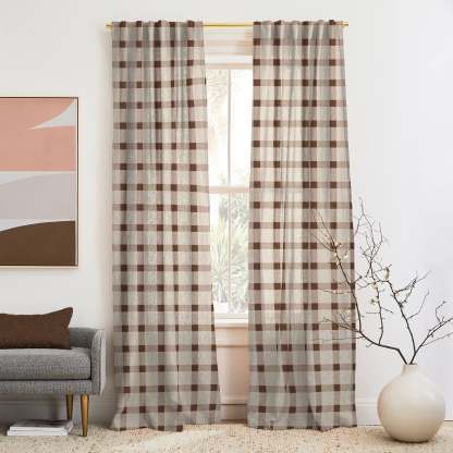 Digital Boho Printed Twill Textured Room Darkening Curtains Set Of 2 - DS535A