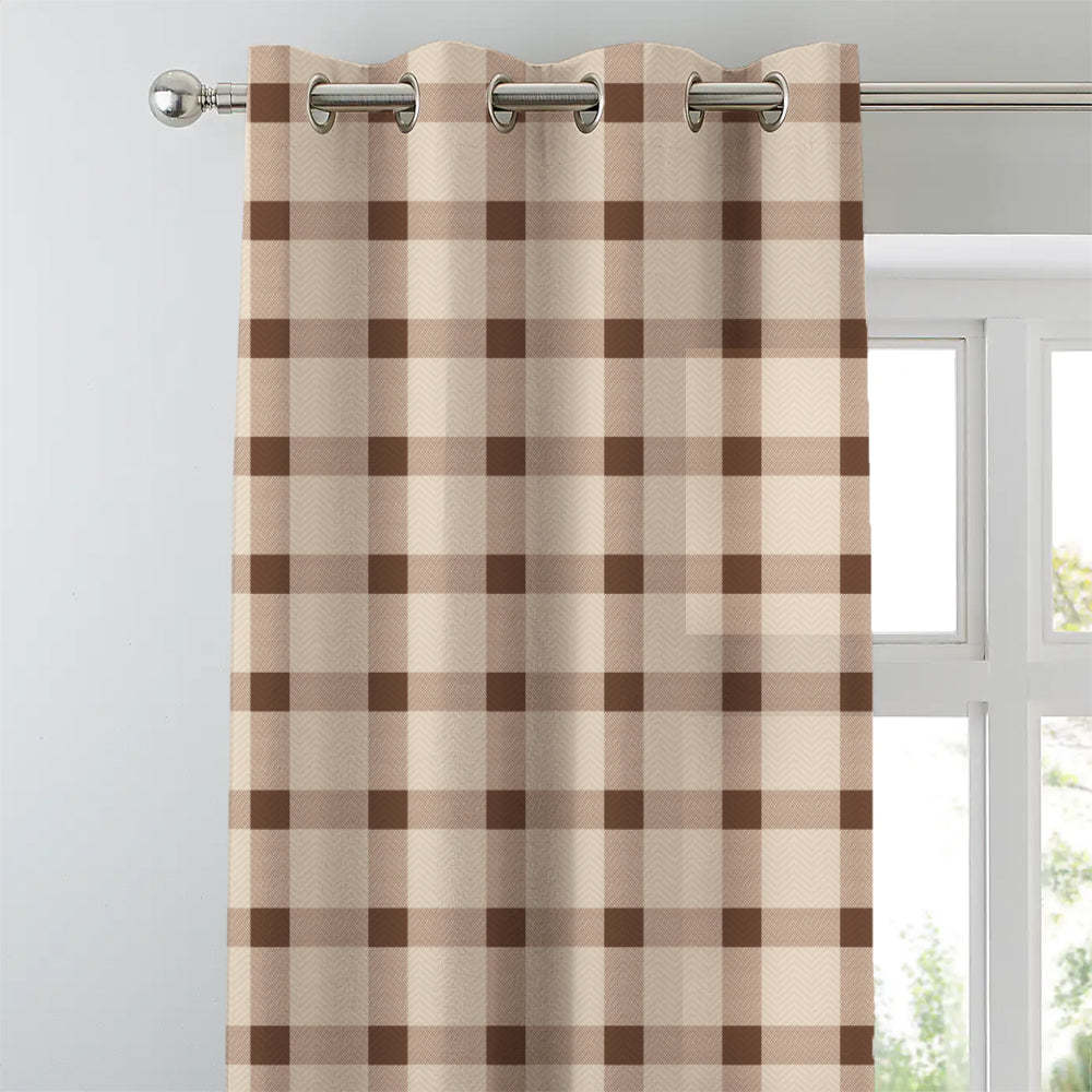 Digital Boho Printed Twill Textured Room Darkening Curtains Set Of 2 - DS535A