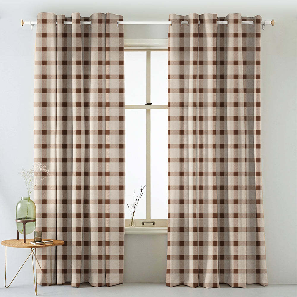 Digital Boho Printed Twill Textured Room Darkening Curtains Set Of 2 - DS535A