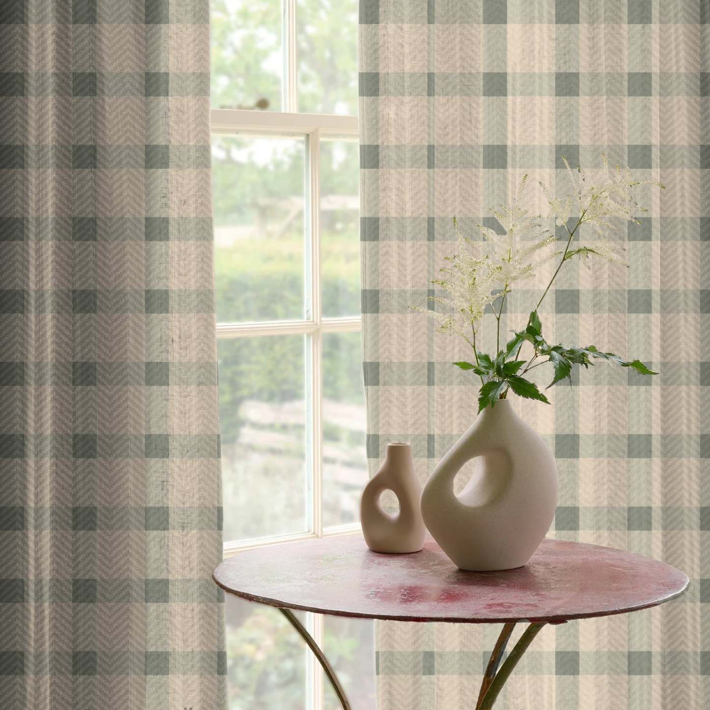 Digital Boho Printed Twill Textured Room Darkening Curtains Set Of 2 - DS535B