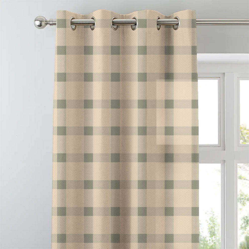 Digital Boho Printed Twill Textured Room Darkening Curtains Set Of 2 - DS535B