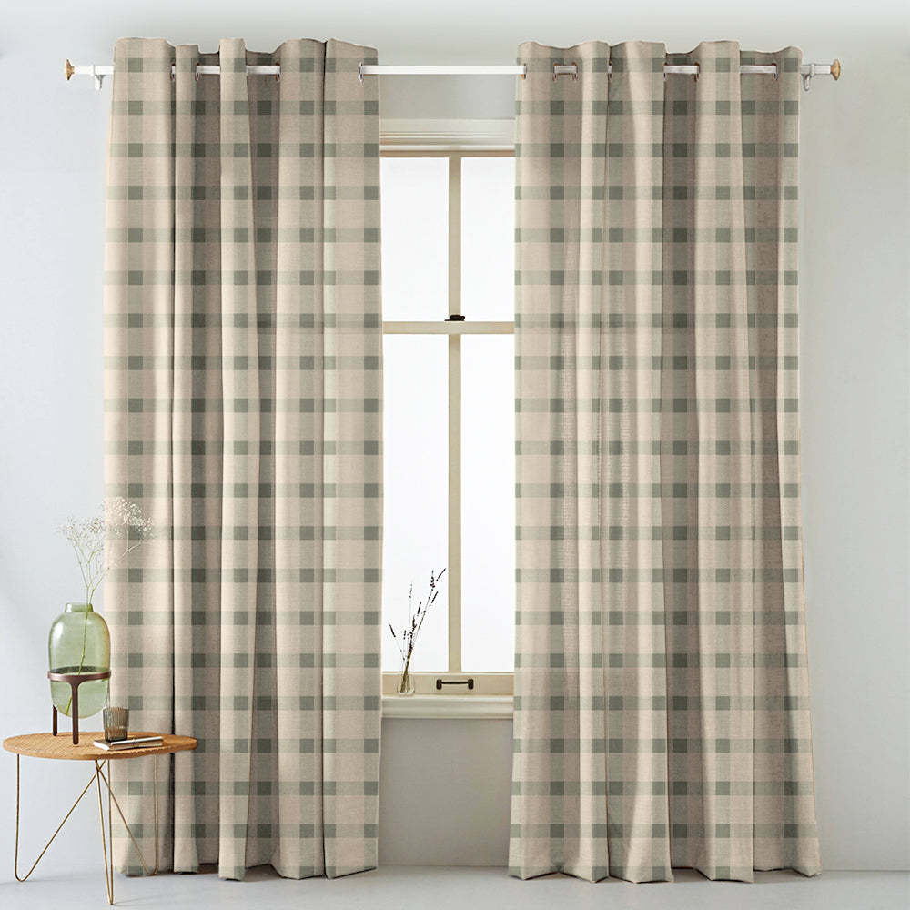 Digital Boho Printed Twill Textured Room Darkening Curtains Set Of 2 - DS535B