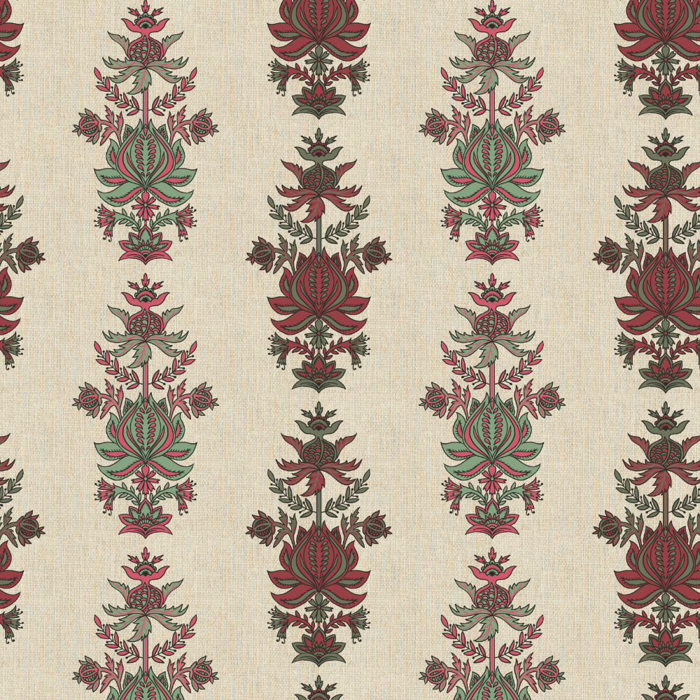 Desi Floral Indie Seafoam Green Velvet Room Darkening Curtains Set Of 2 - (DS547A)