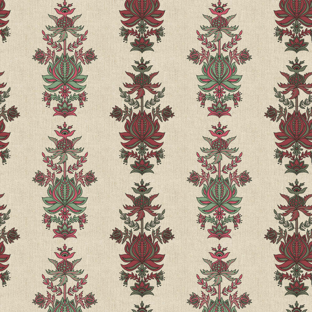 Desi Floral Indie Seafoam Green Velvet Room Darkening Curtains Set Of 2 - (DS547A)
