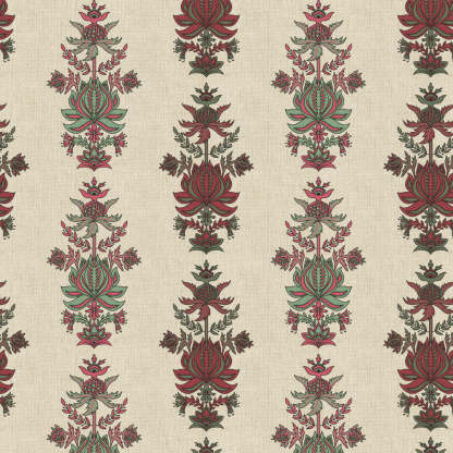 Desi Floral Indie Seafoam Green Velvet Room Darkening Curtains Set Of 2 - (DS547A)