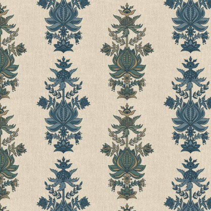 Desi Floral Indie Sand Beige Shimmer Sheer Semi Transparent Curtains Set Of 2- (DS547B)