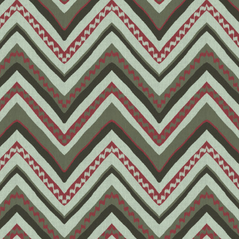 Chevron Harmony Geometric Seafoam Green Shimmer Sheer Semi Transparent Curtains Set Of 2- (DS548A)