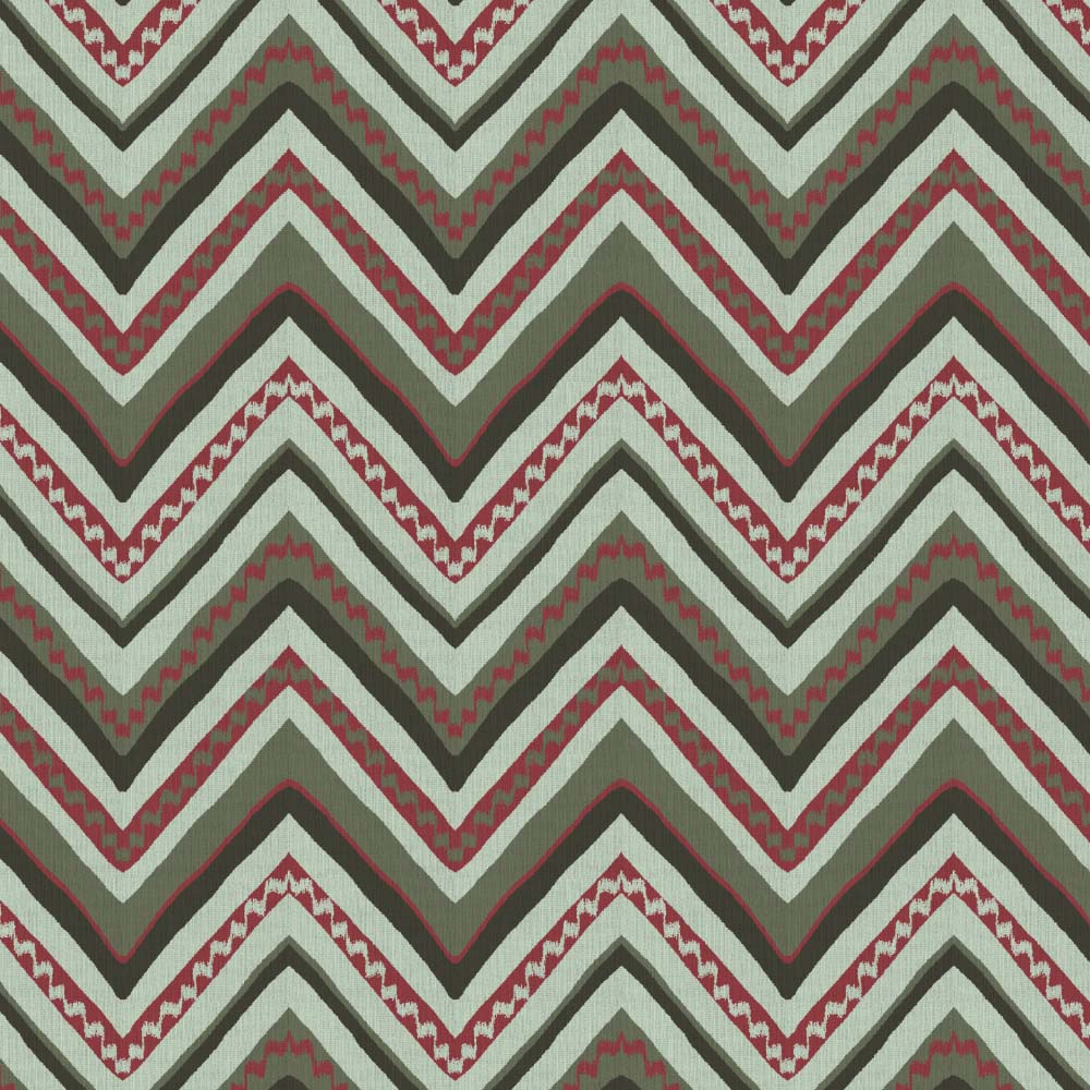 Chevron Harmony Geometric Seafoam Green Velvet Room Darkening Curtains Set Of 2 - (DS548A)