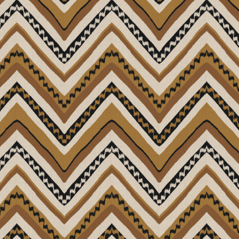 Chevron Harmony Geometric Mustard Yellow Shimmer Sheer Semi Transparent Curtains Set Of 2- (DS548F)