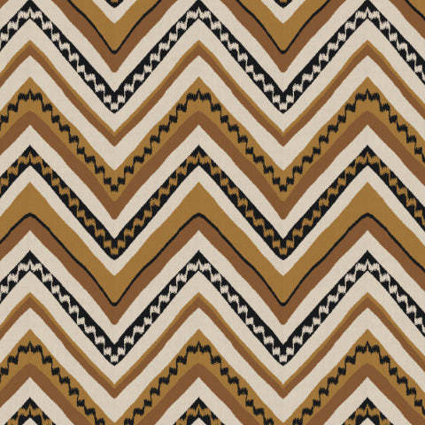 Chevron Harmony Geometric Mustard Yellow Shimmer Sheer Semi Transparent Curtains Set Of 2- (DS548F)