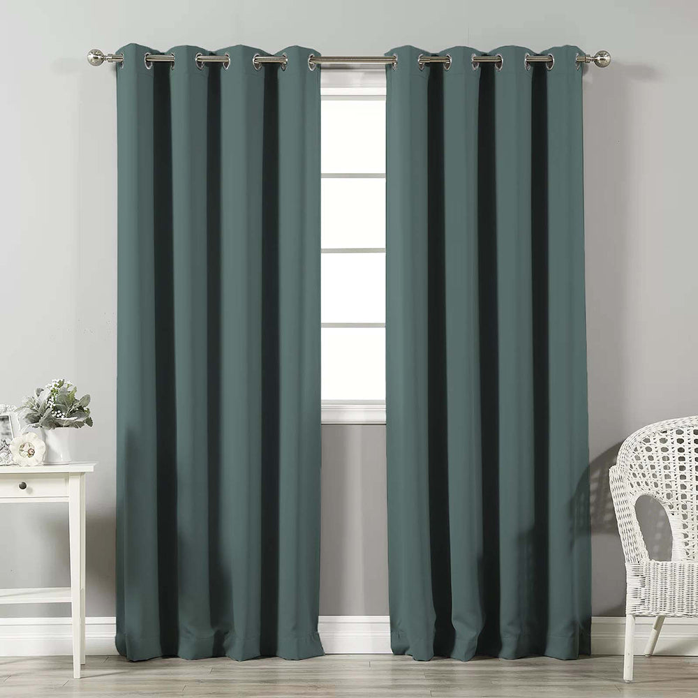 Jacquard Room Darkening Curtains in Hailstorm Set Of 2 - (P55)