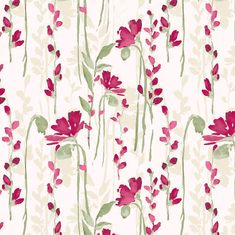 Romantic Floral Floral Petal Pink Matte Finish Room Darkening Curtains Set Of 2 - (DS550)