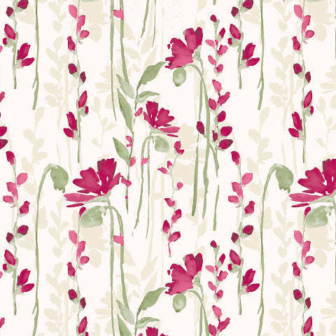 Romantic Floral Floral Petal Pink Matte Finish Room Darkening Curtains Set Of 2 - (DS550)