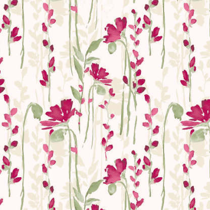 Romantic Floral Floral Petal Pink Matte Finish Room Darkening Curtains Set Of 2 - (DS550)