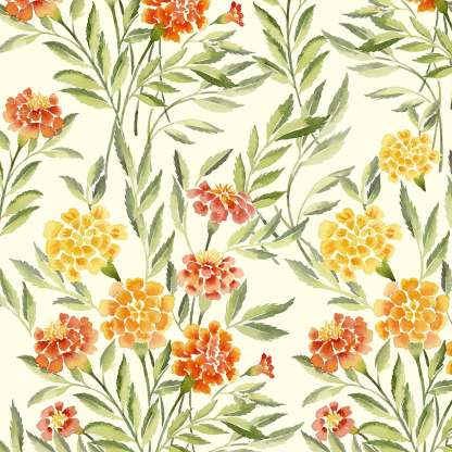 Sun-kissed Marigold Floral Saffron Yellow Matte Finish Room Darkening Curtains Set Of 2 - (DS554)