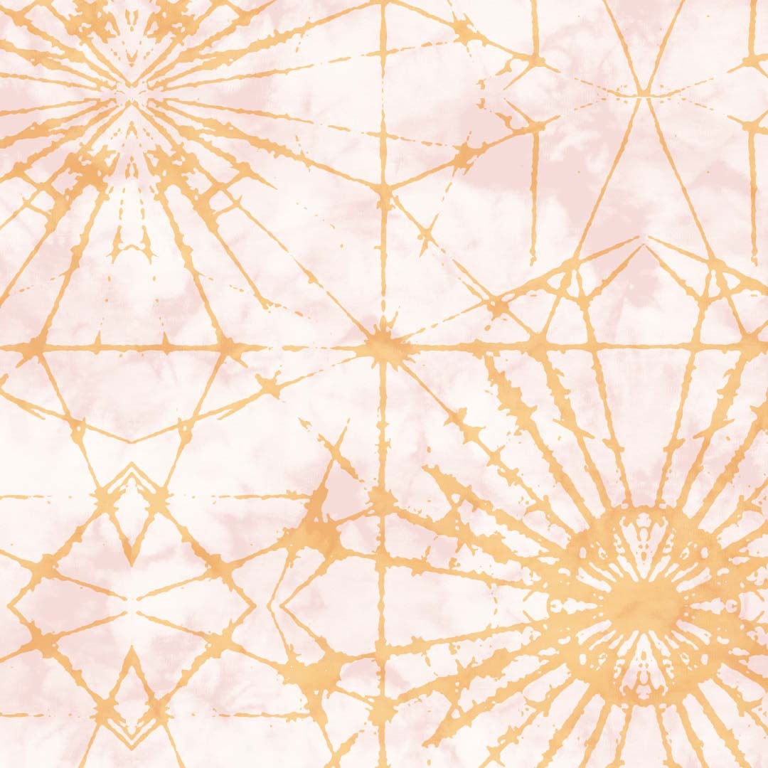 DyeDreams Geometric Harvest Gold Linen Sheer Curtain Set of 2 -(DS557A)