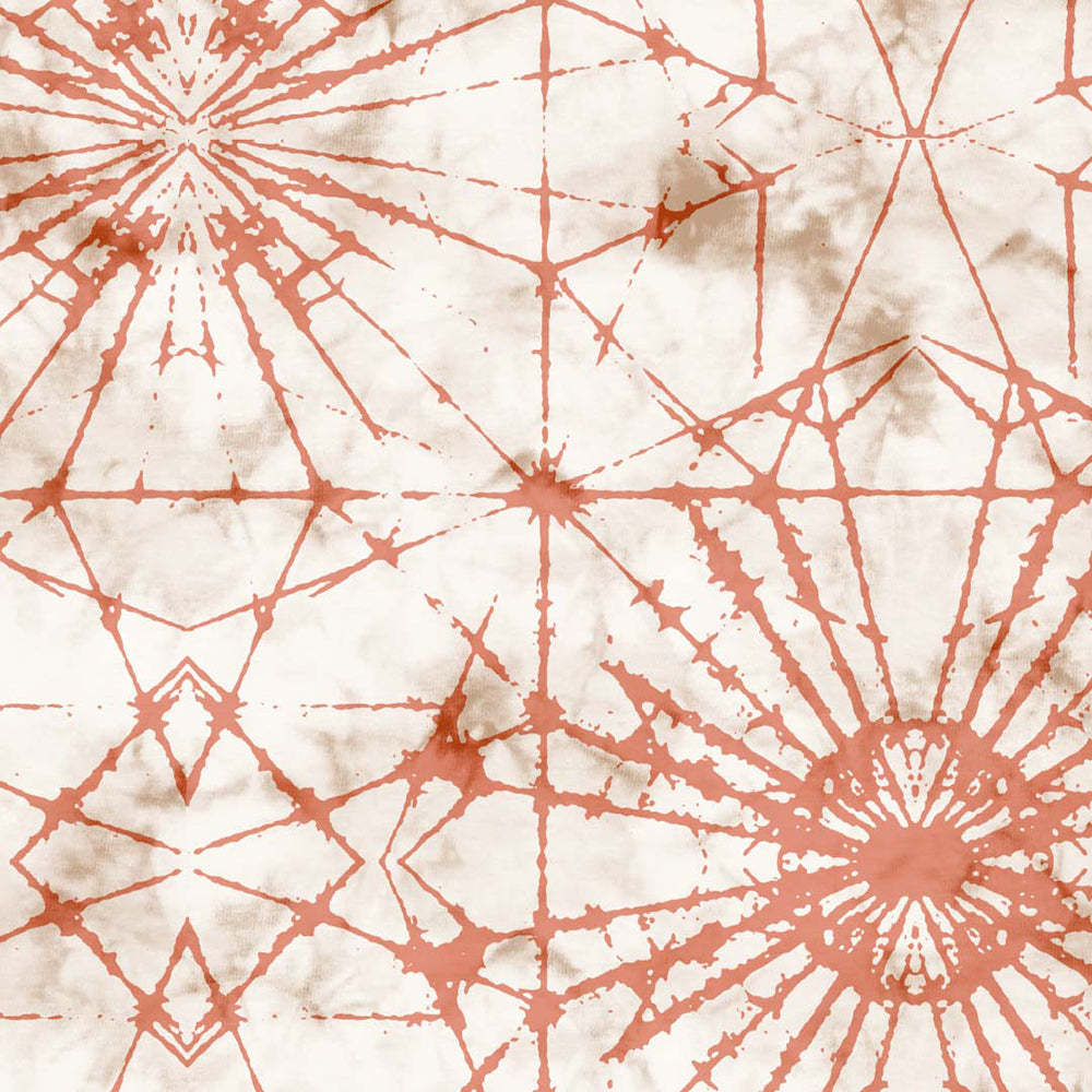 DyeDreams Geometric Harley Orange Linen Sheer Curtain Set of 2 -(DS557B)