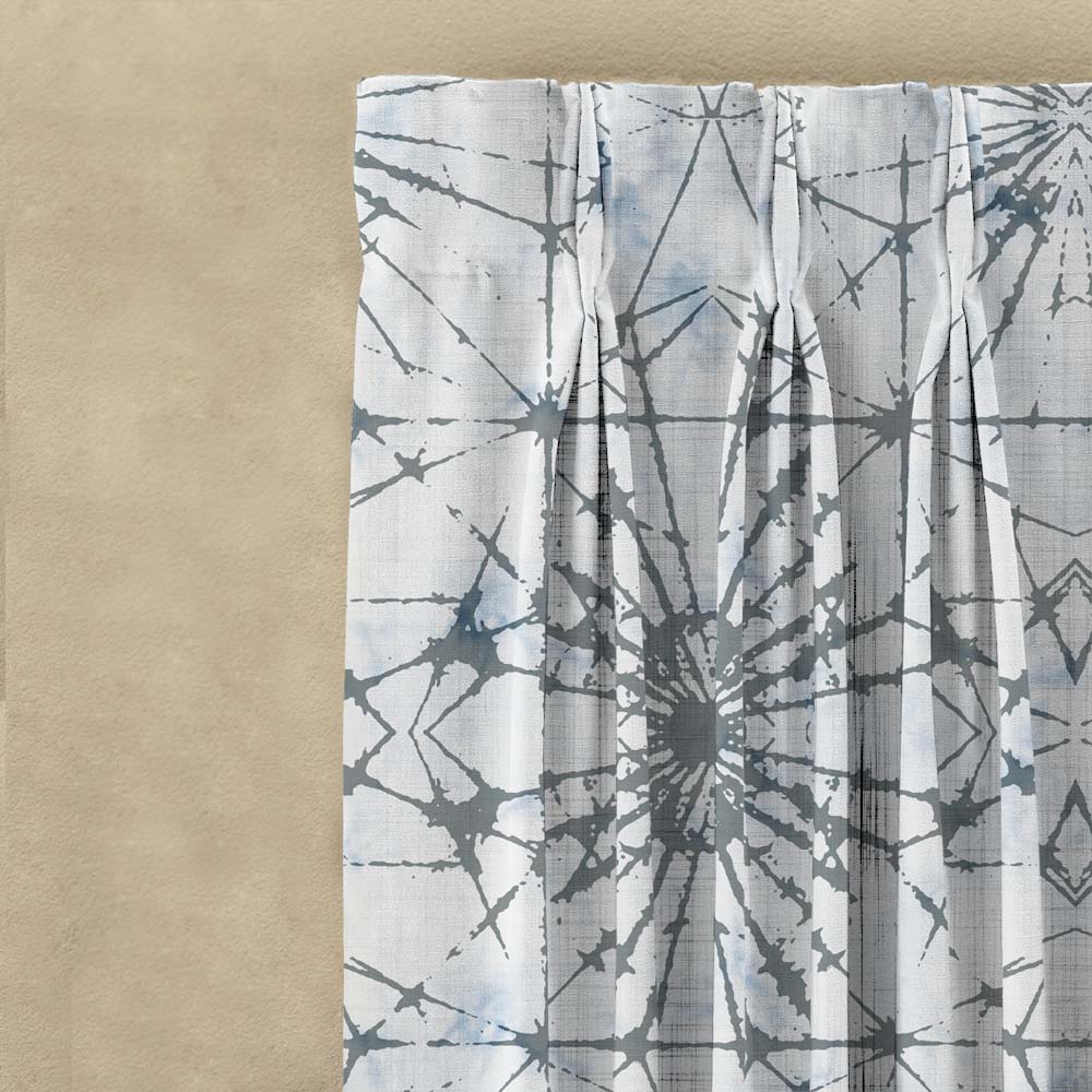 DyeDreams Geometric Matte Pale Sky Room Darkening Curtain Set of 2 -(DS557D)