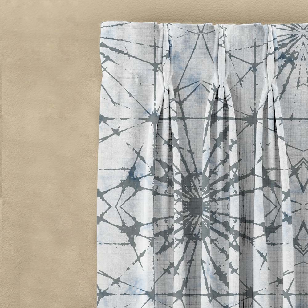 DyeDreams Geometric Matte Pale Sky Room Darkening Curtain Set of 2 -(DS557D)