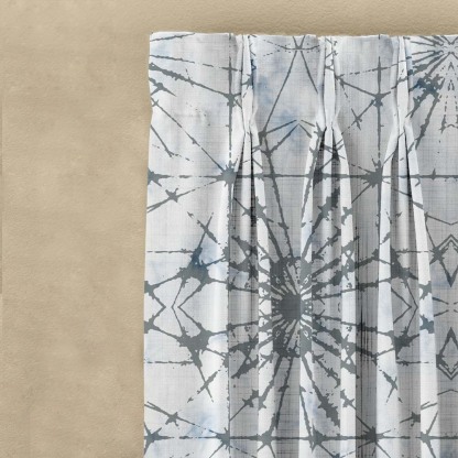 DyeDreams Geometric Matte Pale Sky Room Darkening Curtain Set of 2 -(DS557D)