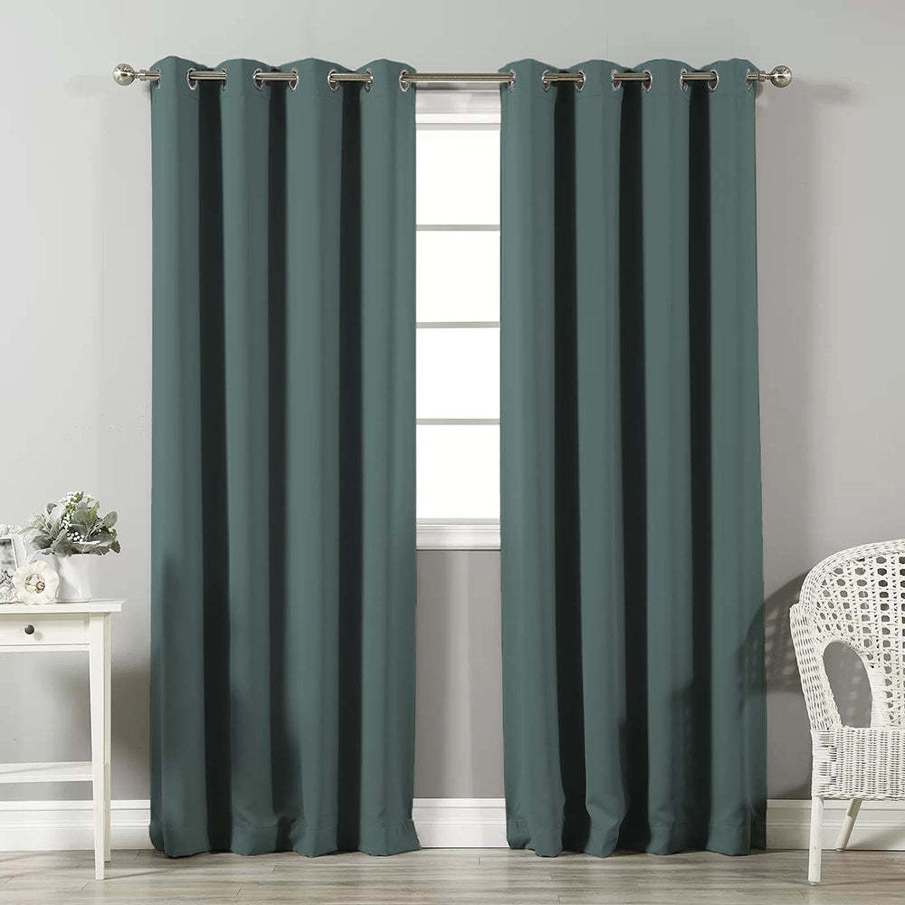 Jacquard Room Darkening Curtains in Hailstorm Set Of 2 - (P55)