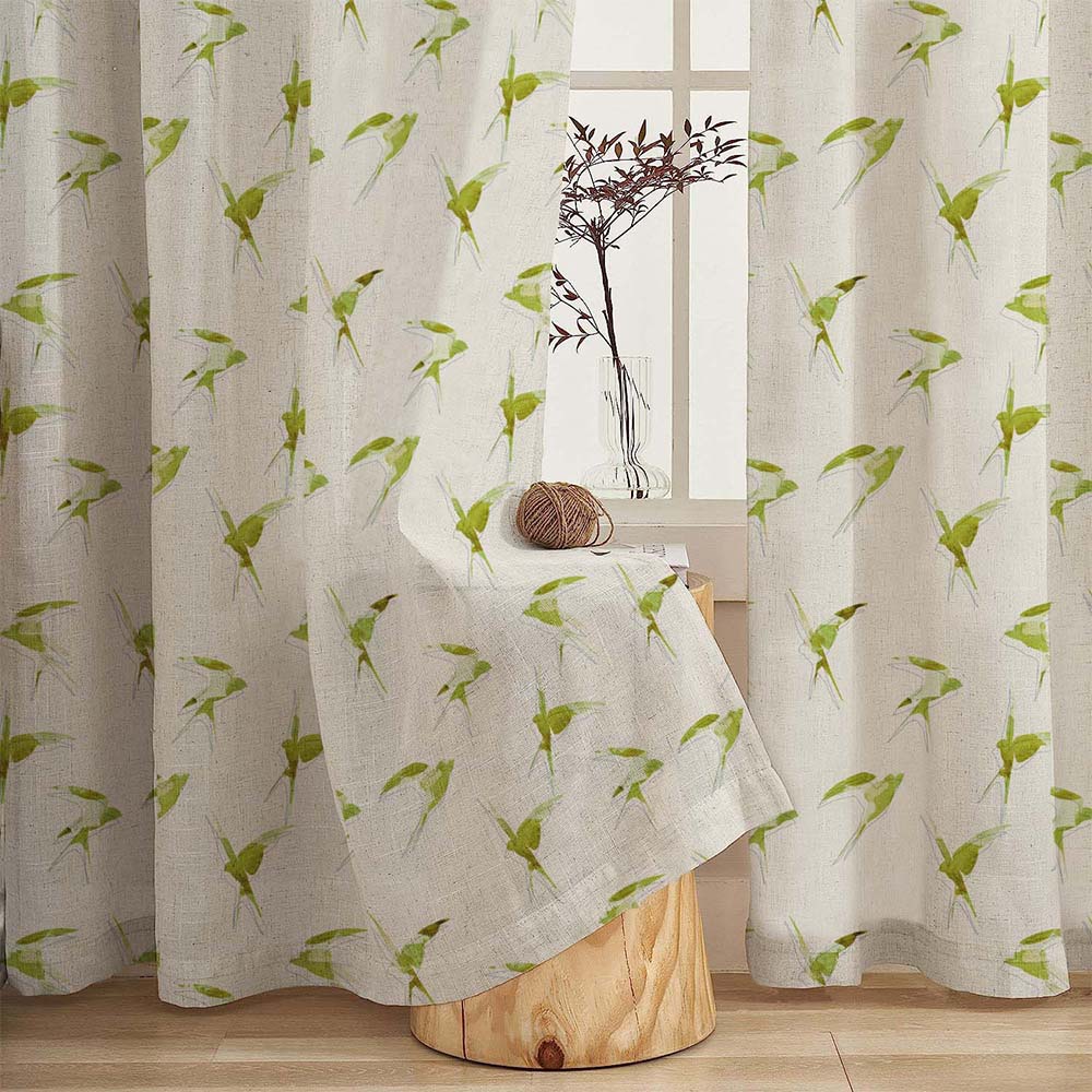 Winged Whimsy Floral Matte Wild Willow Room Darkening Curtain Set of 2 -(DS560C)