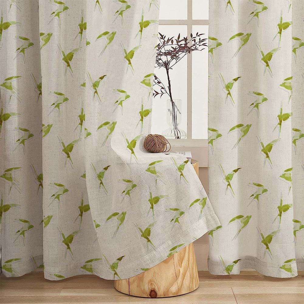 Winged Whimsy Floral Matte Wild Willow Room Darkening Curtain Set of 2 -(DS560C)