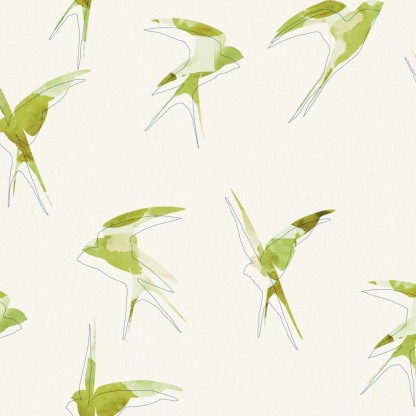 Winged Whimsy Floral Matte Wild Willow Room Darkening Curtain Set of 2 -(DS560C)