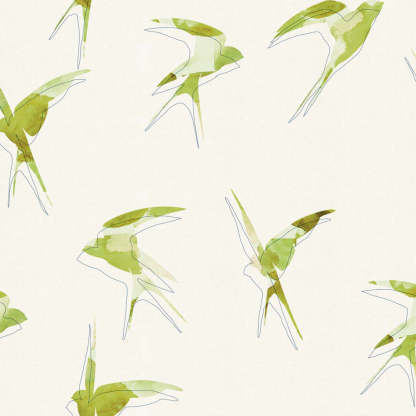Winged Whimsy Floral Wild Willow Linen Sheer Curtain Set of 2 -(DS560C)