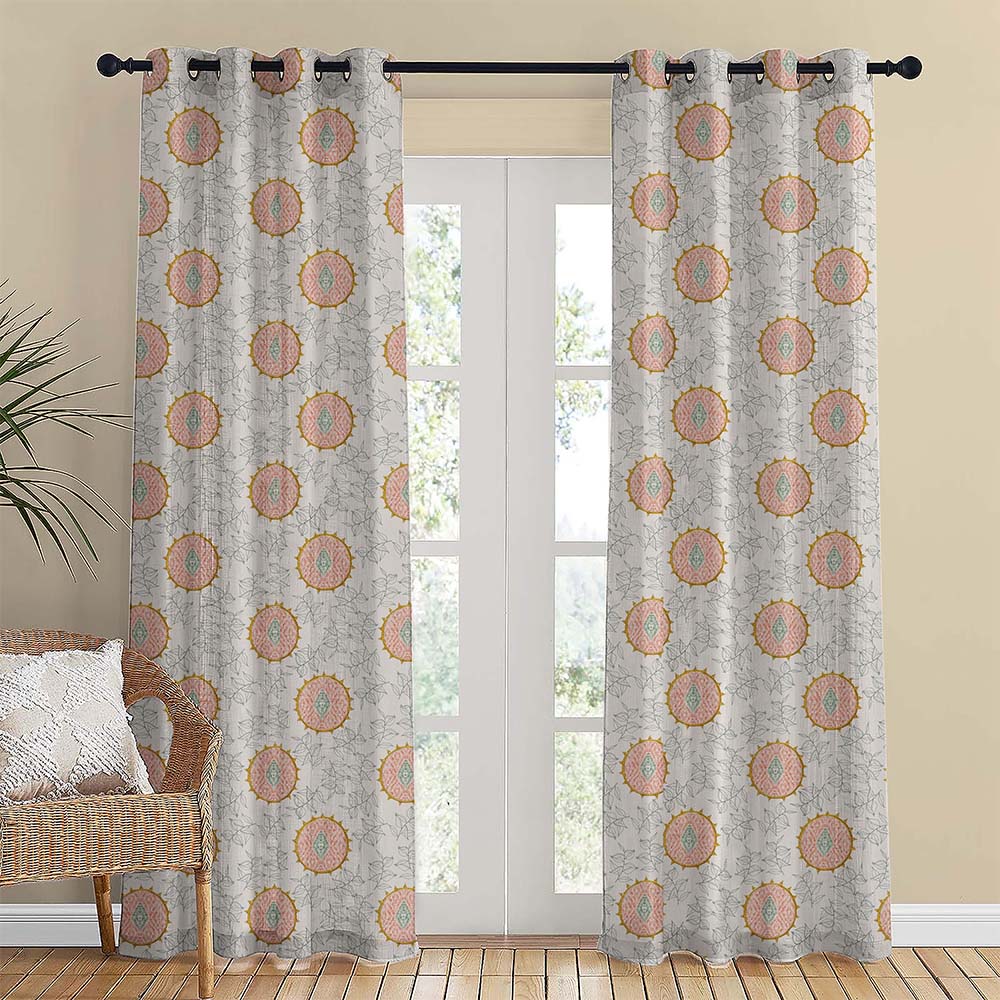 Minimalist Stitch Indie Matte Blanched Almond Room Darkening Curtain Set of 2 -(DS561A)